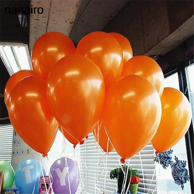 20pcs 10inch Orange Latex Balloons Air Balls Inflatable Wedding Party Decoration Birthday Kid Party Float Balloons Classic Toys