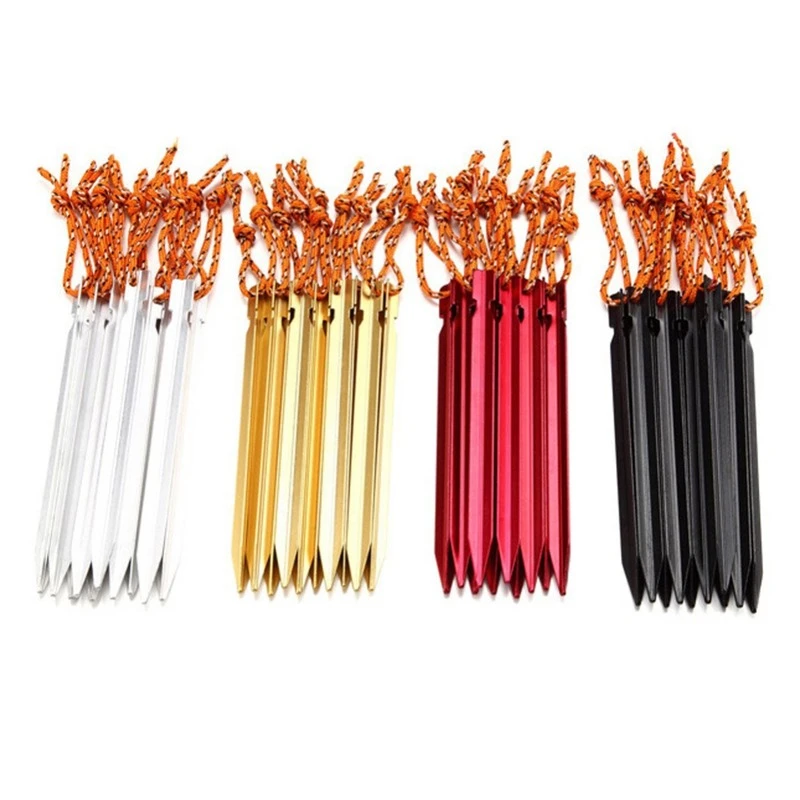 4Pcs 18cm Outdoor Tent Nail  Aluminium Alloy Stake Rope Camping Equipment Camping Accessories Tent Peg