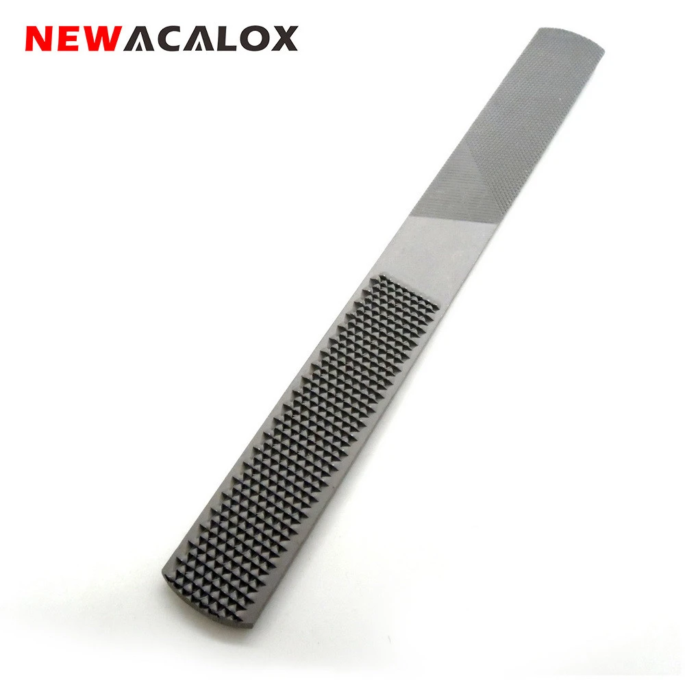 NEWACALOX Double-cut Alloy Square Flat Half Round Filling Needle Microtech Woodworking 4 IN 1 Wood Carving Files Rasp Wooden