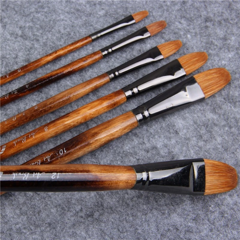 6pcs/Set Paintibrush Oil Paint weasel hair Water Color Paint Brush Acrylics  Drawing Brush Art Supplies paint brushes for artist