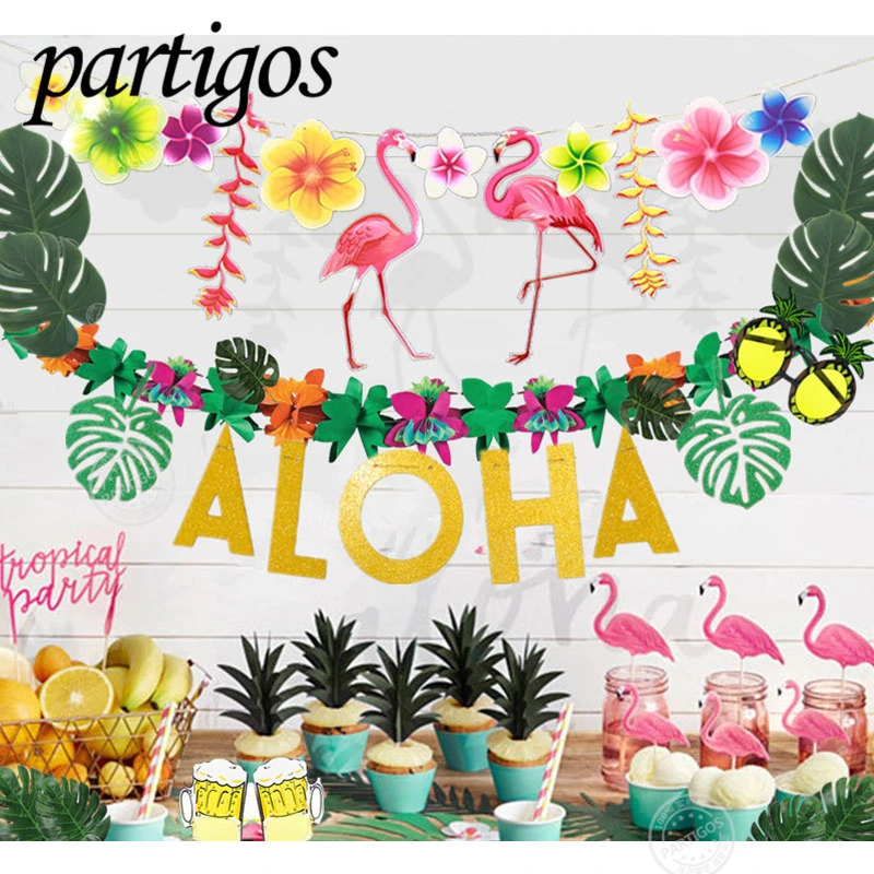 Hawaii Party Pineapple Summer Party Luau Flamingo Party Flamingo Decoration  Birthday Hawaiian Party Decoration Supplies