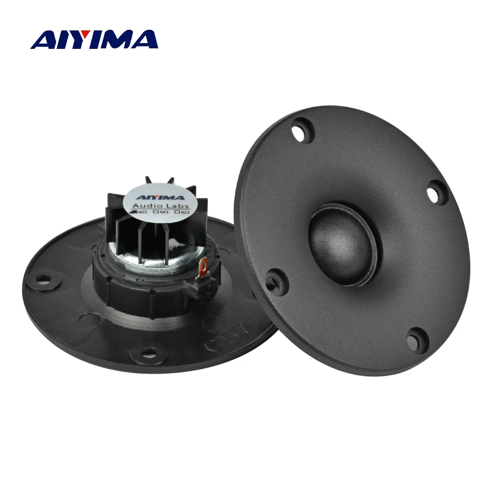 AIYIMA 2PCS 3 inch 4/6/8 Ohm 15W Dome Silk Film Tweeters Audio Loudspeakers Neodymium Hifi Treble Portable Speaker with Panel