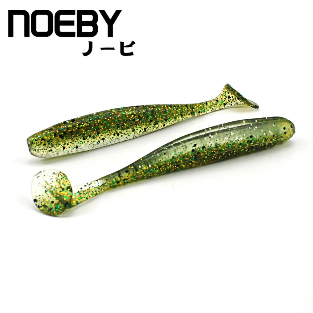 NOEBY 6pcs/lot Soft Lure Bass T-Tail Worm High quality Soft Fish Fishing Lure Silicone Swimbait Fishing Tackle S3118