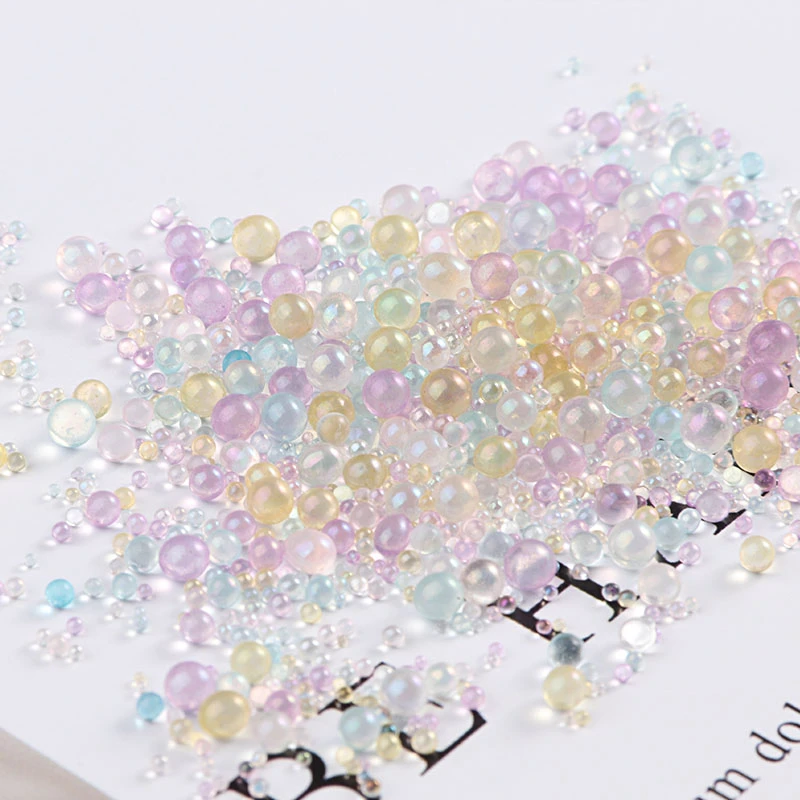 10g/Pack Mini Bubble ball beads 0.4-3mm mixed tiny beads for glass globe silicon mold filler charms DIY Nail Craft Home Decor