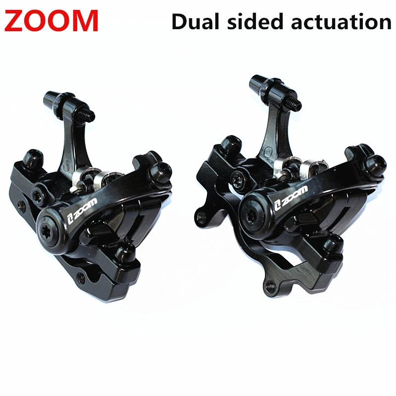 ZOOM Aluminum Alloy Bicycle Rear Disc Brake Black Mountain Road MTB Bike Mechanical Caliper Disc Brakes Cycling Double Brake