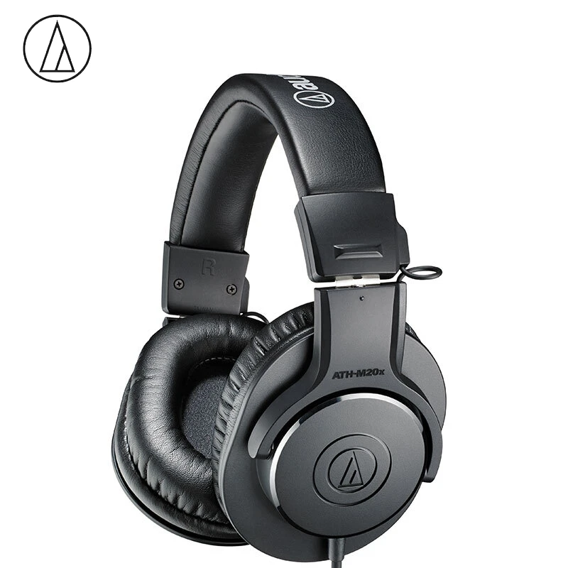 Original Audio Technica ATH-M20X Wired Professional Monitor Headphones Over-ear Closed-back Dynamic Deep Bass 3.5mm Jack