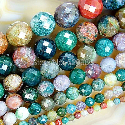 Free Shipping Natural Stone Faceted Indian Agata Beads for Bracelet and Necklace Mking