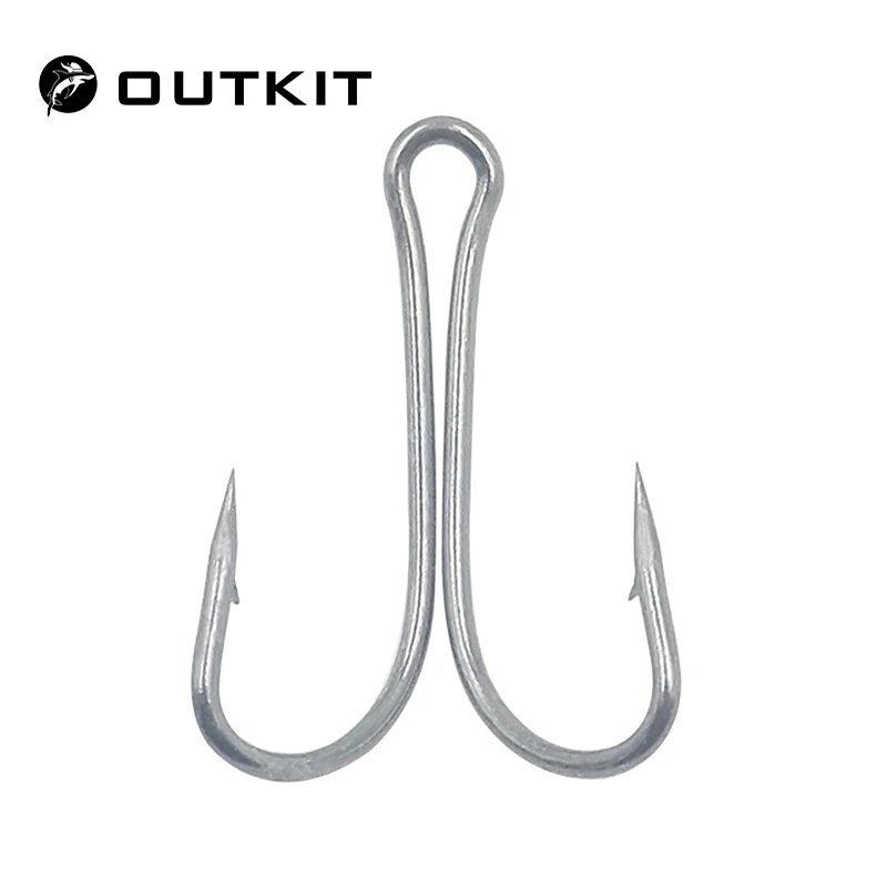 OUTKIT 20Pcs/Lot High-Carbon Steel Fishing Hooks Crank Hook Fly Tying Double Hook For Bass Lure Fishing High Quality Accessories