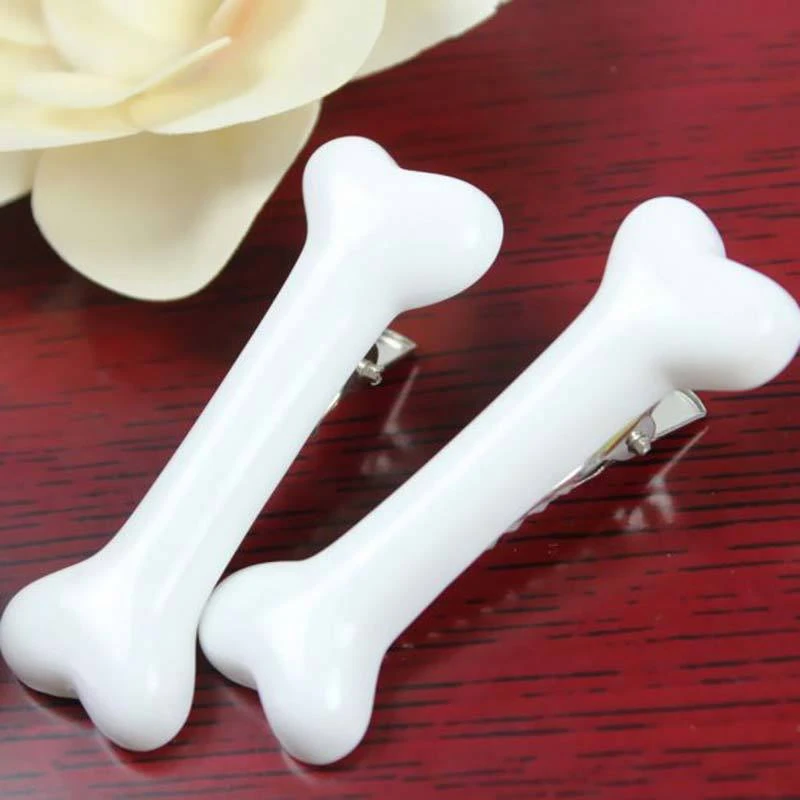 1 Pair Colorful Fashion Lovely Women Gril Headwear Barrettes Hair Band Accessories Vivid Dog Bone Hair Clips Side Hairpin