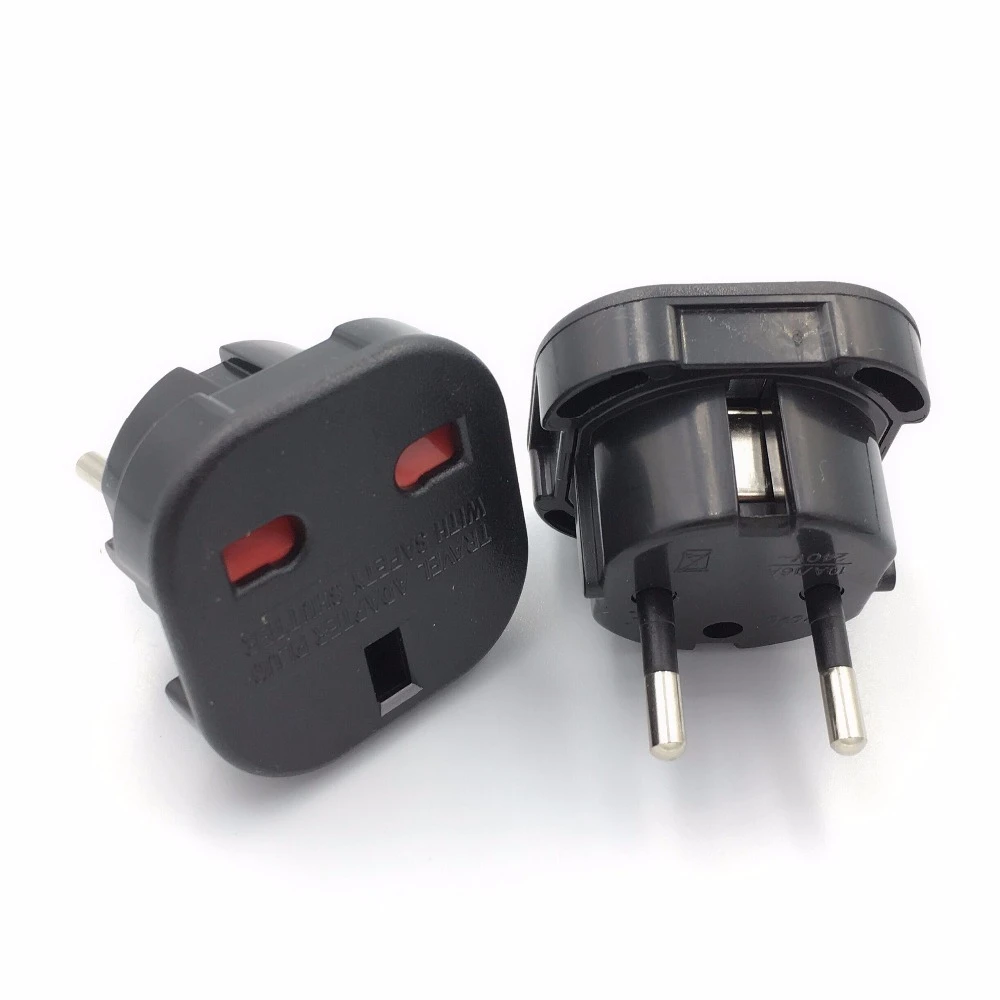 1pcs UK To EU Europe European Universal Travel Charger Adapter Plug Converter 2 PiN Wall Plug Socket
