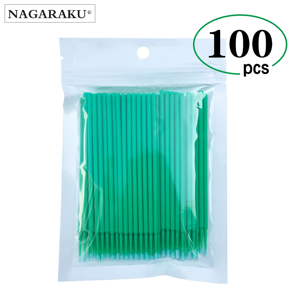 NAGARAKU Eyelashes Makeup Maquiagem 100PCS/Package Micro Durable Disposable Applicators Mascara Brush Eyelash Glue Cleaning Tool