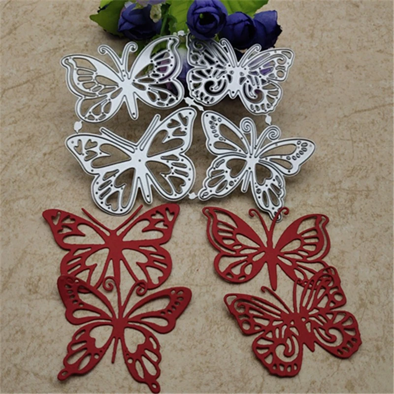 4PCS/lot Butterfly Metal Cutting Dies DIY Cards Stencils Photo Album Embossing Paper Making Scrapbooking Knife Mold Crafts Dies