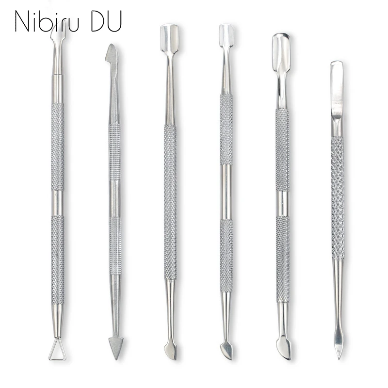 Stainless Steel Cuticle Pushers Manicure Pedicure Cutter Remover Dead Skin Double Side Pusher For Nail Art Cleaner Tool
