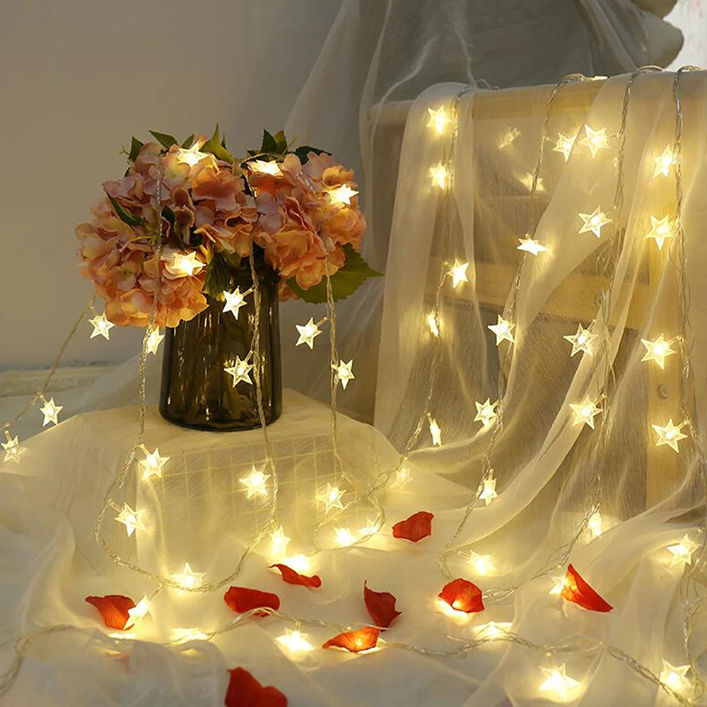 220V/USB/Battery Operated Star String Lights LED Fairy Lights Christmas Party Wedding Decoration Lights Operate Twinkle Lights