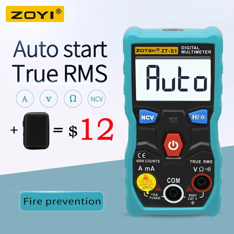 ZOYI ZT-S1 Digital Multimeter tester autoranging True rms automotriz Mmultimetro with NCV  LCD backlight+Flashlight like RM403B