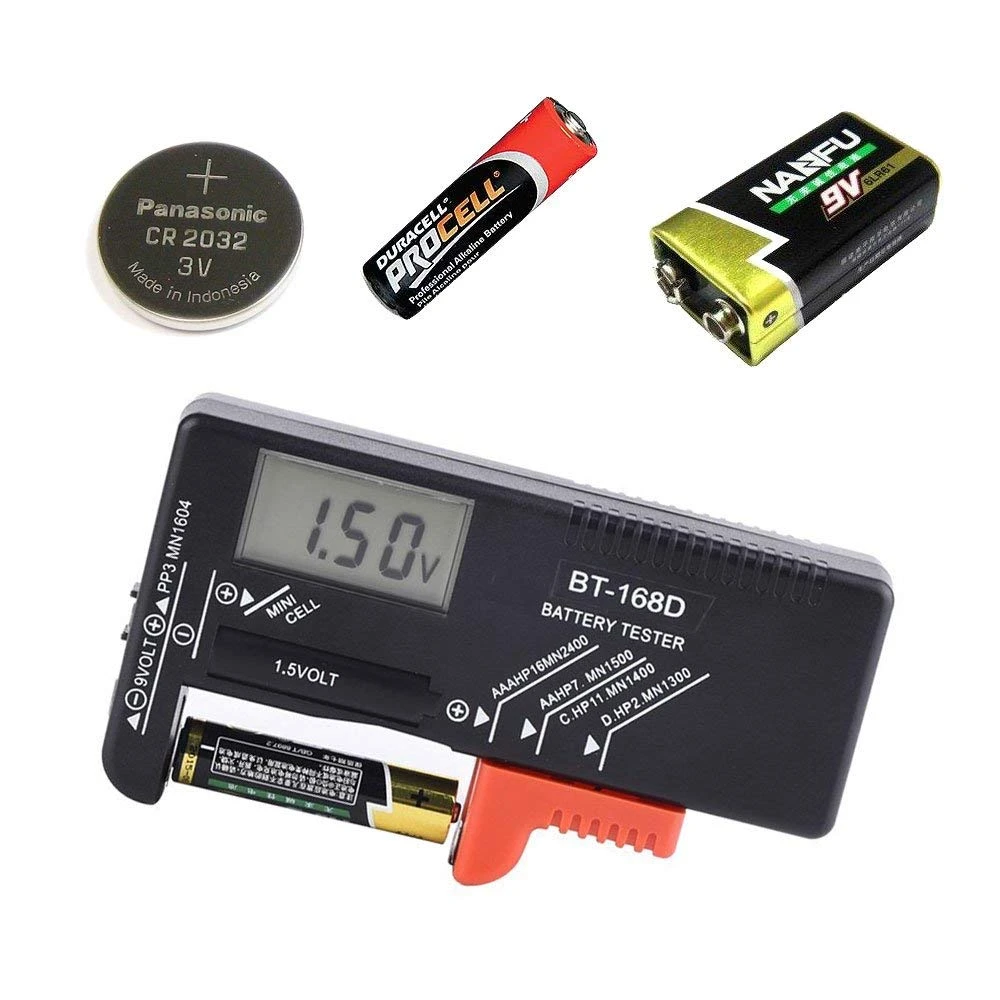 BT168D BT168 Pro Digital Battery Capacity Tester LCD BT-168D Checker for 9V 1.5V AA AAA Cell C D Batteries BT-168