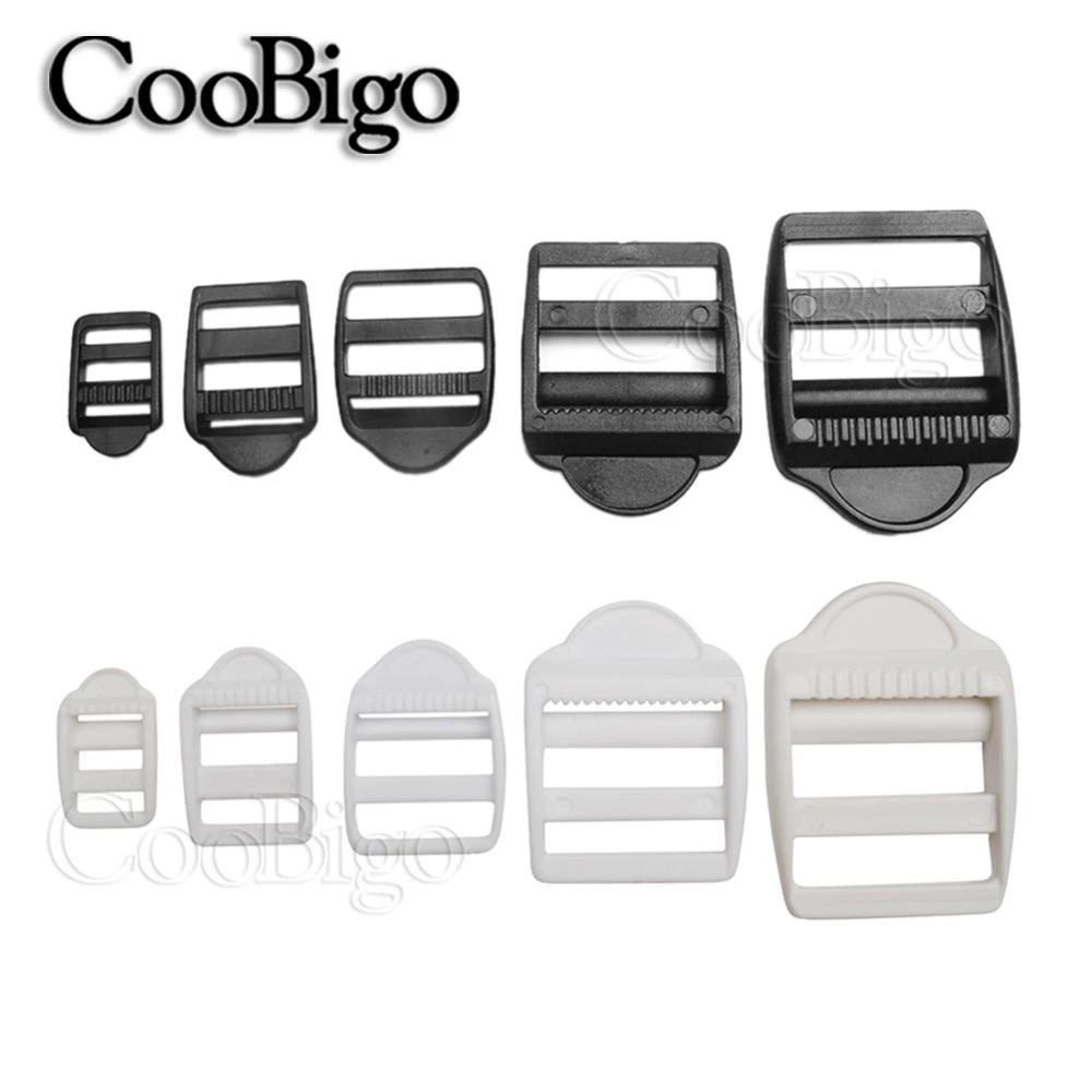 10pcs Plastic Ladder Lock Slider Tri Glide Adjust Buckles For Tactical Backpack Straps Bag Garment Belt Webbing Accessories