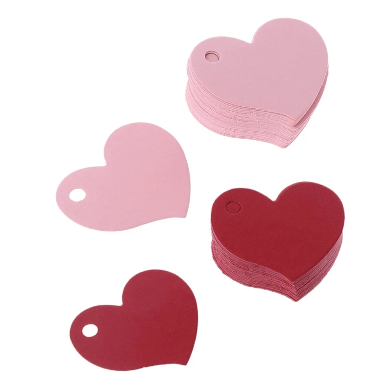 50Pcs Heart Shape Blank Kraft Paper Card Gift Tag Label DIY Party Wedding Crafts