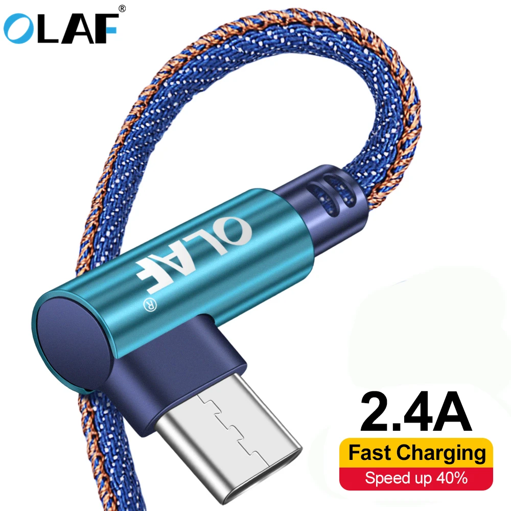 OLAF Micro USB Cable 1M/2M 90 Degree 2A Fast Charging Data Sync USB Charger Cable For Samsung Xiaomi Huawei Mobilie Phone Cable