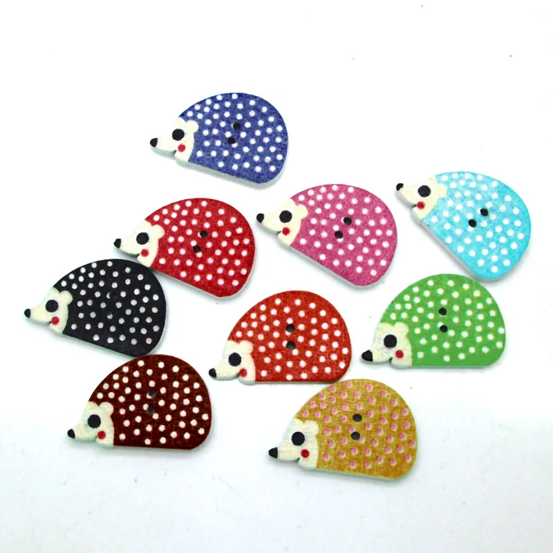 50pcs Mixed Hedgehog Buttons For Clothes Knitting Needles Crafts Sewing Scrapbooking DIY Fabric Needlework Accessories