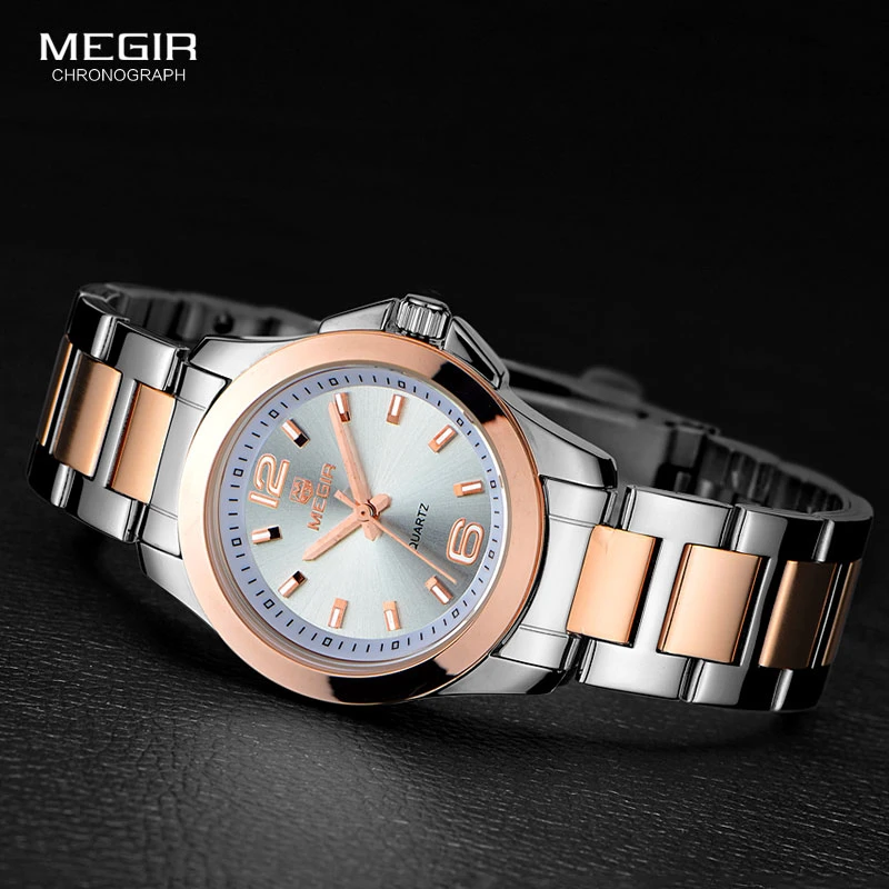 Megir Simple Steel Quartz Wrist Watches for Women Minimalism Analogue Watch for Woman Clock Hour Waterproof Relogios 5006L-7N0