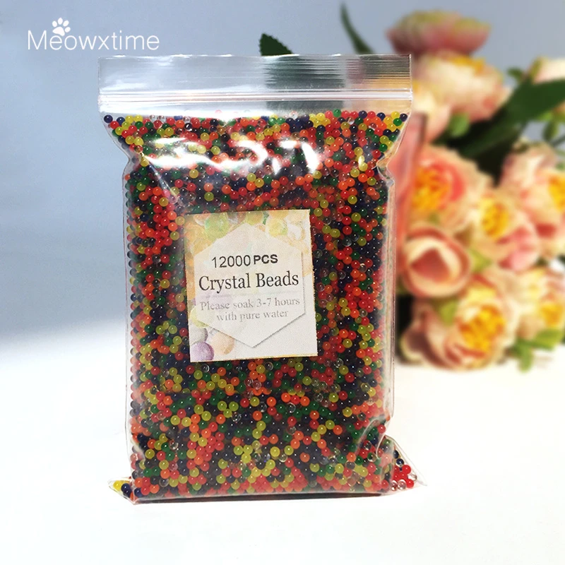 12000PCS/bag Water Beads Crystal Soil Hydrogel orbiz Balls Growing Gel Ball For Flowers Decorative Wedding Home Decor