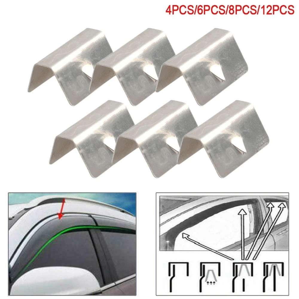 Wind / Rain Deflector Metal Fitting Clips Replacements For Heko G3 SNED Clip Stainless Steel Car Accessories