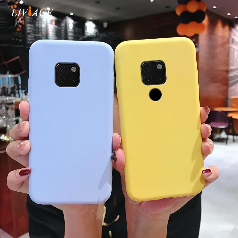 matte silicone phone case on for huawei mate 20 X mate 20 pro candy color black soft tpu back cover fundas mate20X  mate20 pro