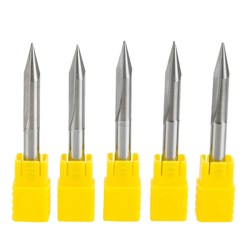 HUHAO 1PC 6mm 2 Flutes Straight Engraving Bits deep cutter For wood CNC Carving V Bits Carving machine tools 50mm end mill