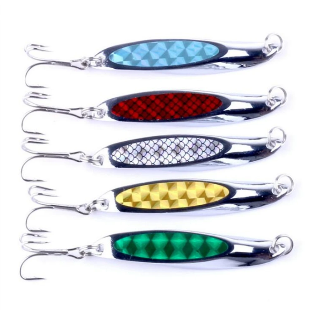 1Pcs/lot Fishing Lure Noise Colorful Spoon Bait 21g 70mm Metal Spoon Fishing Lure For Trout Eagle Mouth 4# Hook fishing tackle