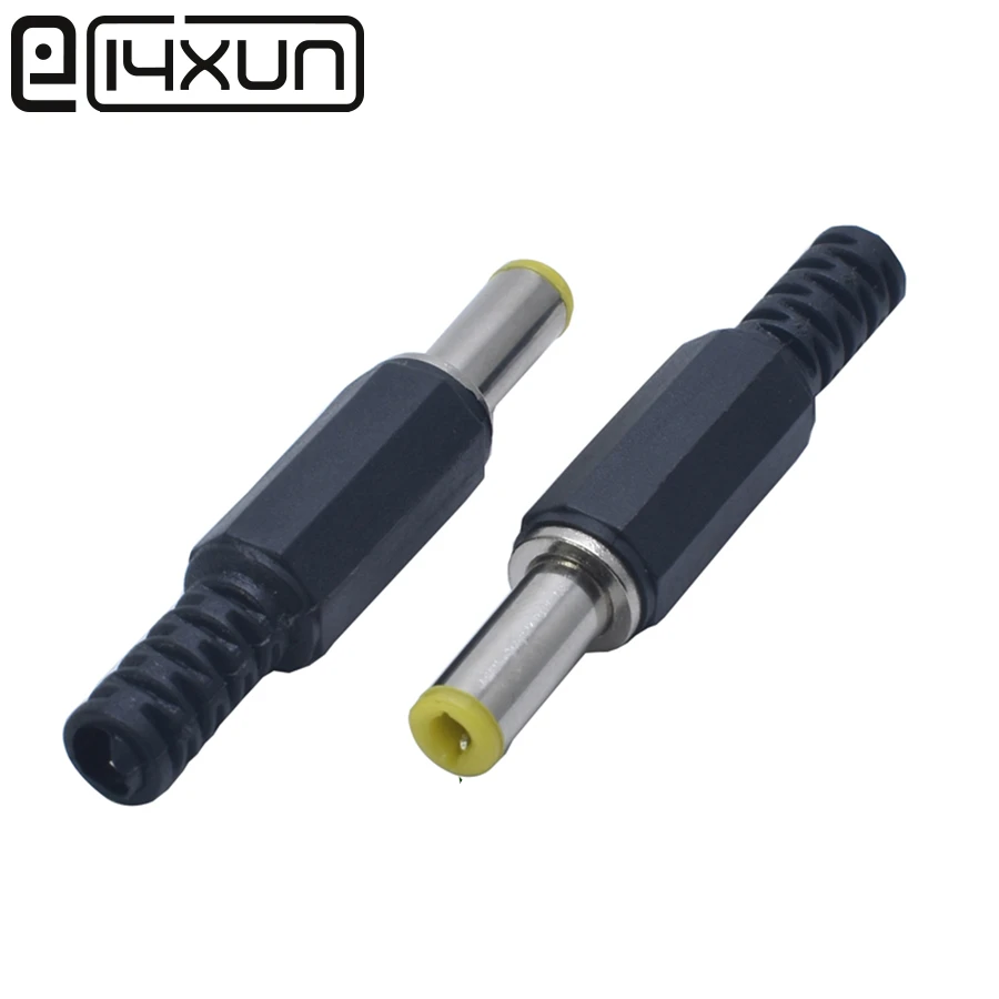 10Pcs 2.1 x 5.5 x 14/ 2.5 x 5.5 x 14 MM DC Power Male Plug Audio Adapter Outlet Socket Jack Yellow Head Plastic Handle Connector
