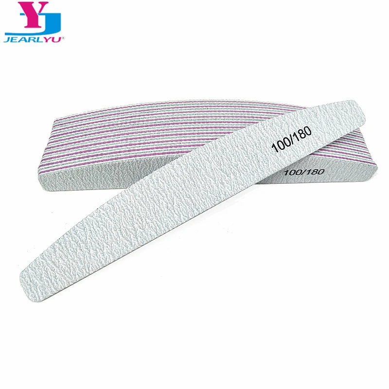 10pcs 100/180 Nail File Sanding Polishing Buffer Block UV Gel Nail Polisher Manicure Pedicure Tools Nail Care Tools Grey Boat