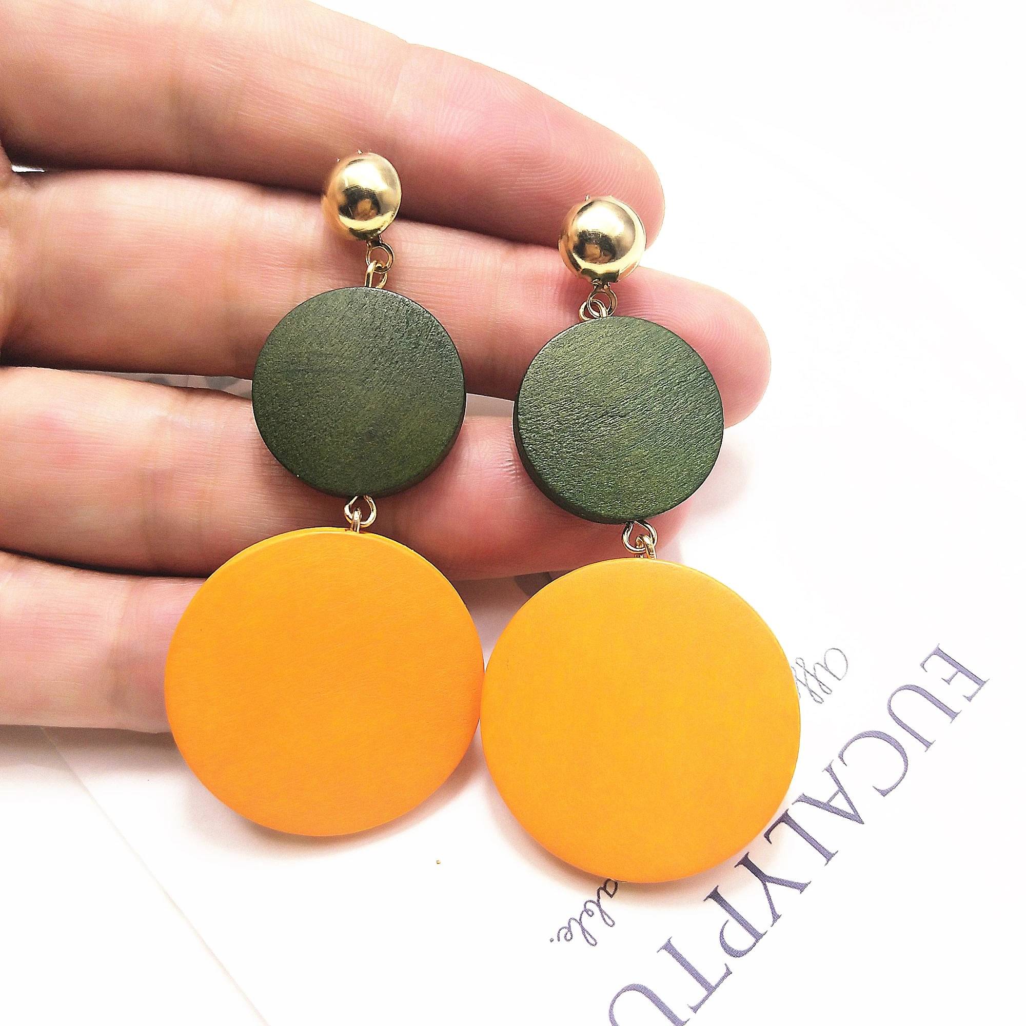 New Luxury Big Round Earrings 2019 Fashion Korean Dangle Drop Earrings For Women Long Gold Statement Earrings