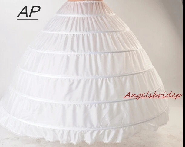 ANGELSBRIDEP New 6 Hoops Petticoats Bustle for Ball Gown Wedding Dresses Underskirt Bridal Accessories Bridal Crinolines