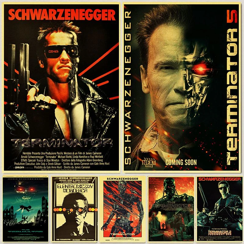 Retro Posters and Prints Classic Movie The Terminator Home Room Wall Decoration Vintage Poster Paintings Printed Wall Decor