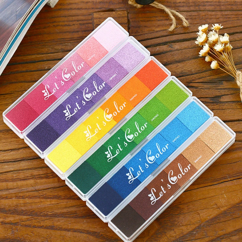 1 pcs/lot Multicolor candy color Ink pad diy rubber stamp fabric inkpad for decoration album scrapbooking toy for kids