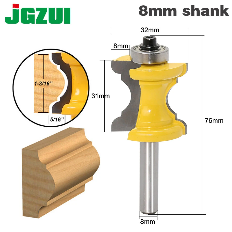New 1PC 8mm Shank Bullnose Bead Column Face Molding Router Bit For Woodworking Tools