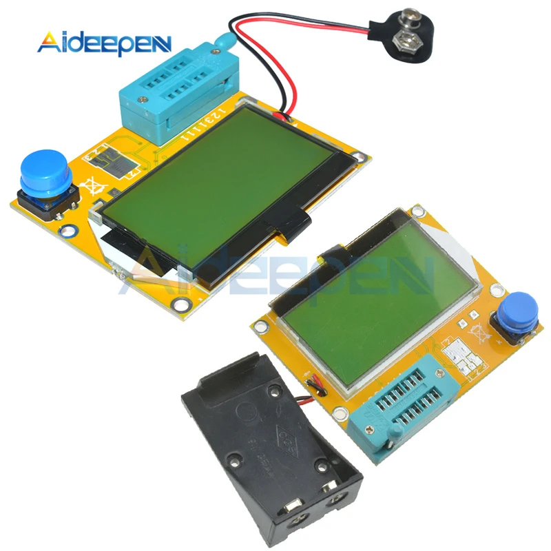 LCR-T4 M328-Battery LCD Digital Transistor Tester Meter Diode Triode Capacitance ESR Meter For MOSFET/JFET/PNP/NPN L/C/R1+Case