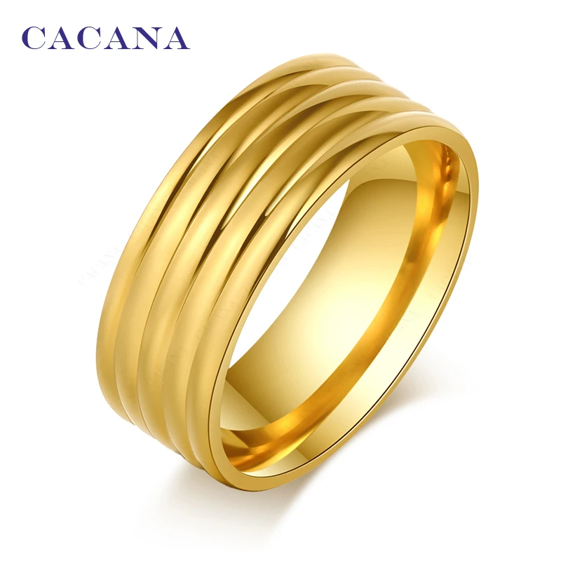 CACANA  Stainless Steel Rings For Women  Shining Flow Line Fashion Jewelry Wholesale NO.R33