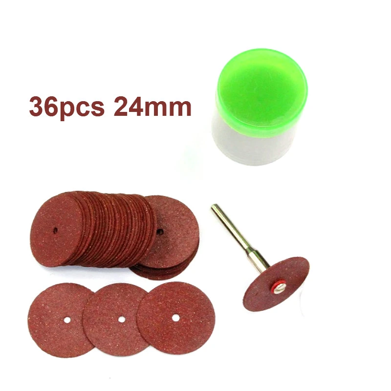 36pcs/set Universal 24mm Mini Diamond Cutting Discs Wheel Drill Bit For Rotary Jewellery Tool Kit Cut Off Wheel High Quality