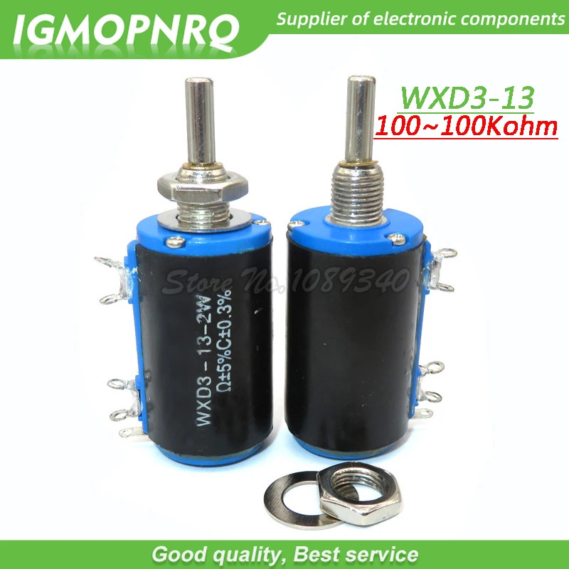 1pcs WXD3-13-2W  Wirewound Potentiometer 100 220 470 1K 2K2 3K3 4K7 10K 22K 33K 47K 100k Ohm 220R 470R 2.2K 3.3K 4.7K WXD3-13 2W