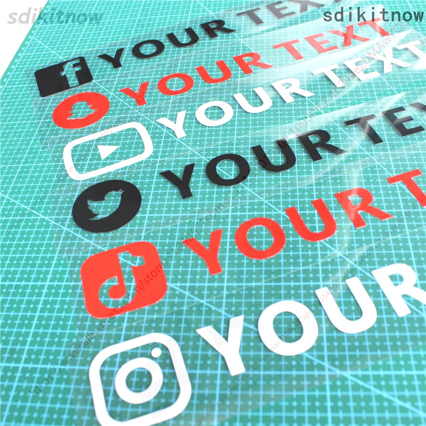 Custom Text WEBSITE For Instagram Facebook logo your name twitter YouTube Snapchat Twitch VK NICKNAME Window Decal car sticker