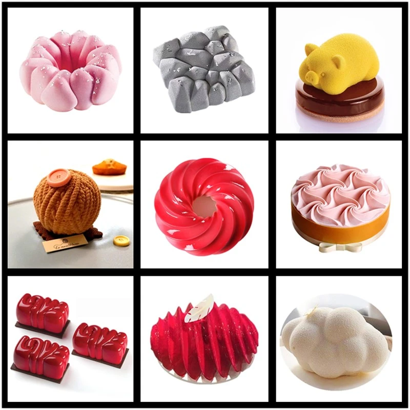 SHENHONG New Cake Mold For Baking Dessert Mousse Silicone 3D Mould Silikonowe Moule Pastry Chocolate Pan Fondant Bakeware