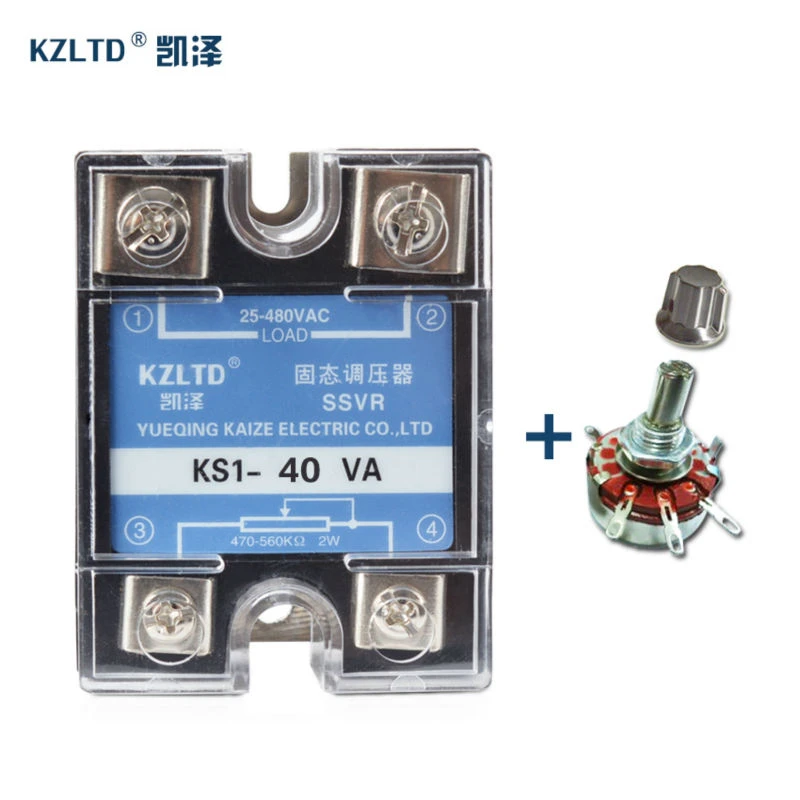 SSR-40VA Voltage Regulator Solid State 40A 25~480VAC rele con telecomando for PID Temperature Controller + Potentiometers * 1PC