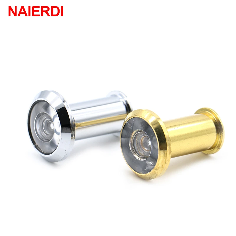 NAIERDI Door Viewer 200 Degree Wide Angle Peephole Security Hidden Door Adjustable Glass Lens For Furniture Hardware Tools