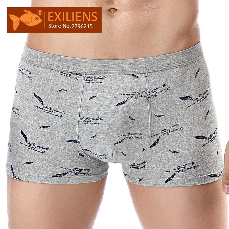EXILIENS Brand New Mens Underwear Boxer Cotton Homme Print 3D Boxershorts Men Boxers Male Underpants Size Plus XL-4XL 100801