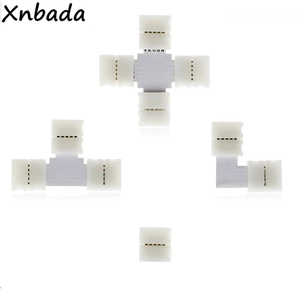 5PCS Free Soldering Led Connector 2PIN 3PIN 4PIN 5PIN L / T / X Shape Corner Connector For 10mm RGB RGBW RGBWW Led Strip Light