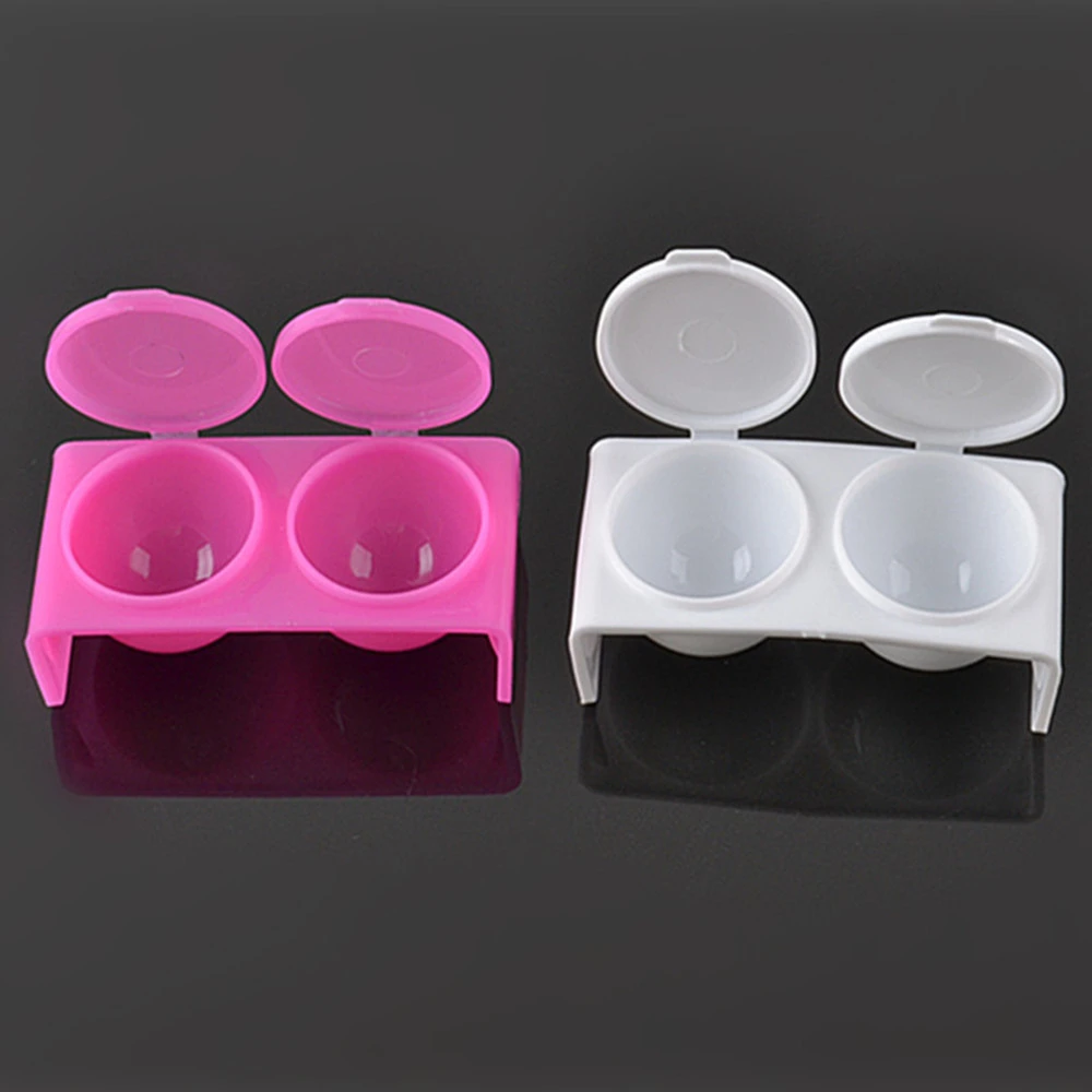 1pcs Practical Twin Dappen Dish Nail Art Acrylic Bowl Cup Plastic Manicure Monomer Tool Brushes Washing Container Manicure Tool