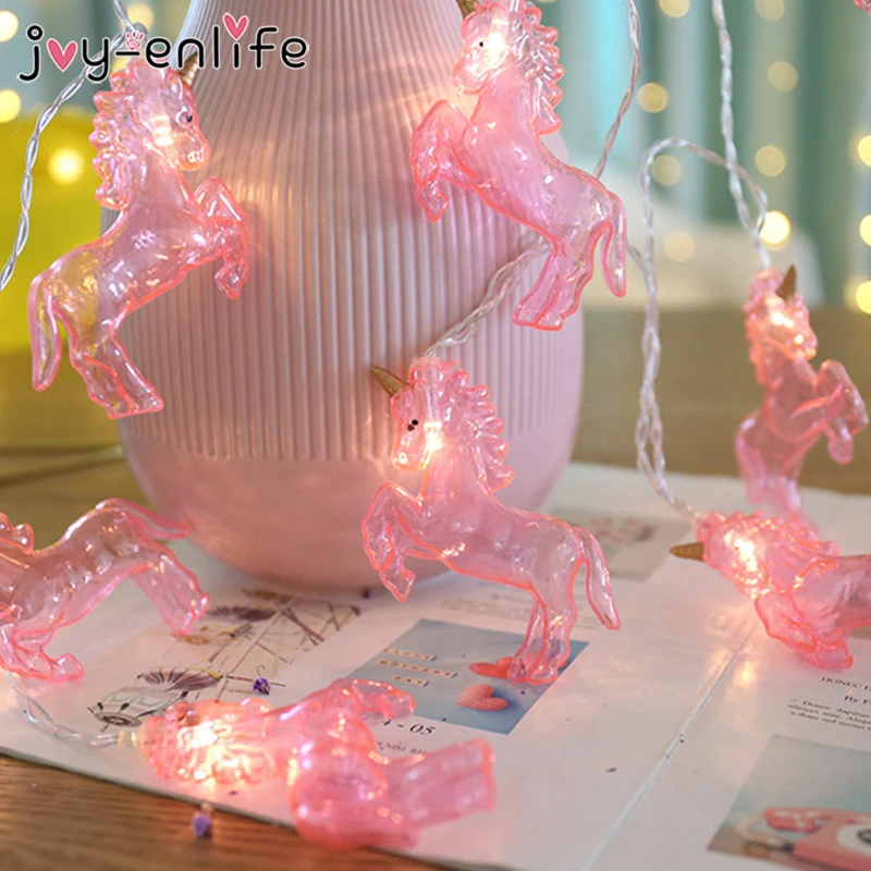 1set 1.5M 10Leds Unicorn Night String Lights Lamps Party Decoration Wall Home Ornament Unicorn Party Birthday Wedding Decoration