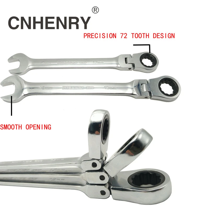 One Piece 8-25mm Flexible Reversible Head Combination Ratchet Wrench Universal Keys Wrenches  Car Tools For Auto Repair